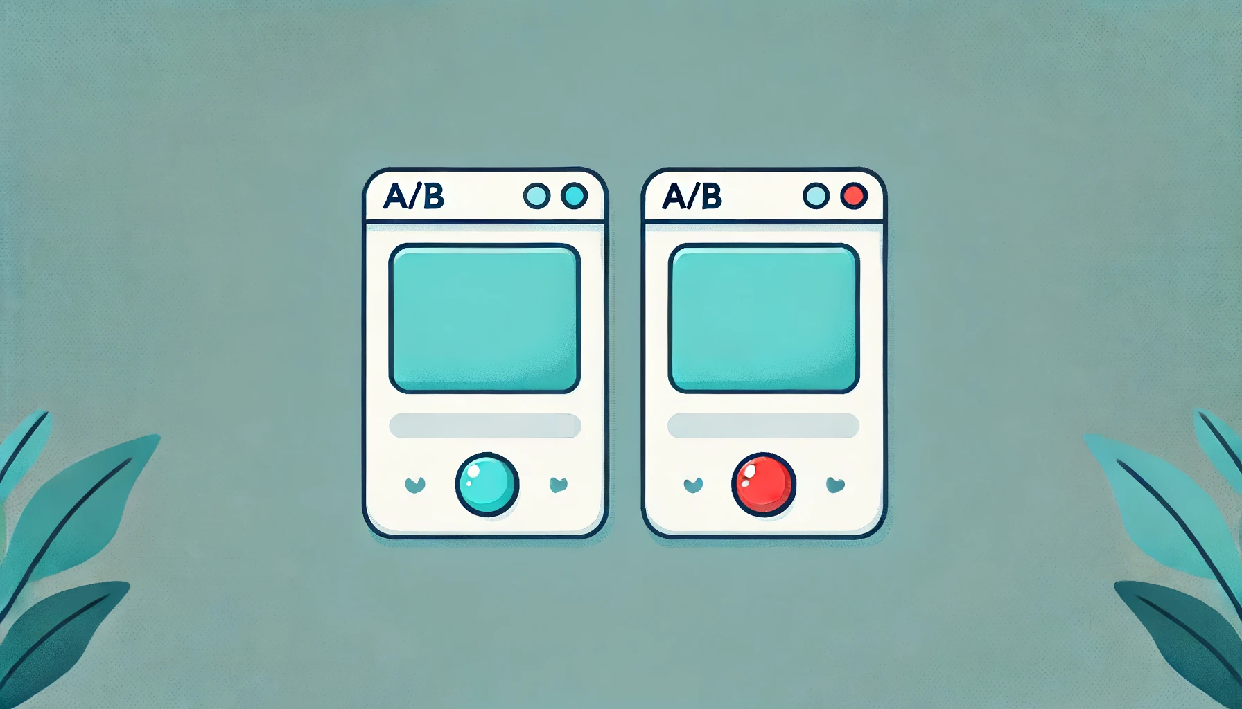 två mobilskärmar med olika färger på knappen