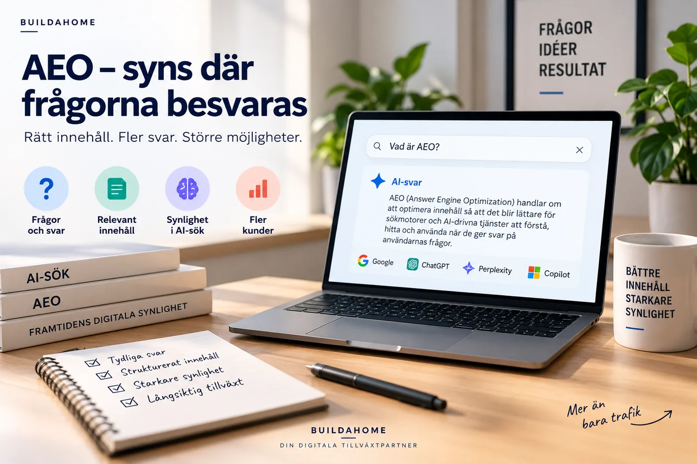 Illustration av AEO och synlighet i AI-drivna sökresultat